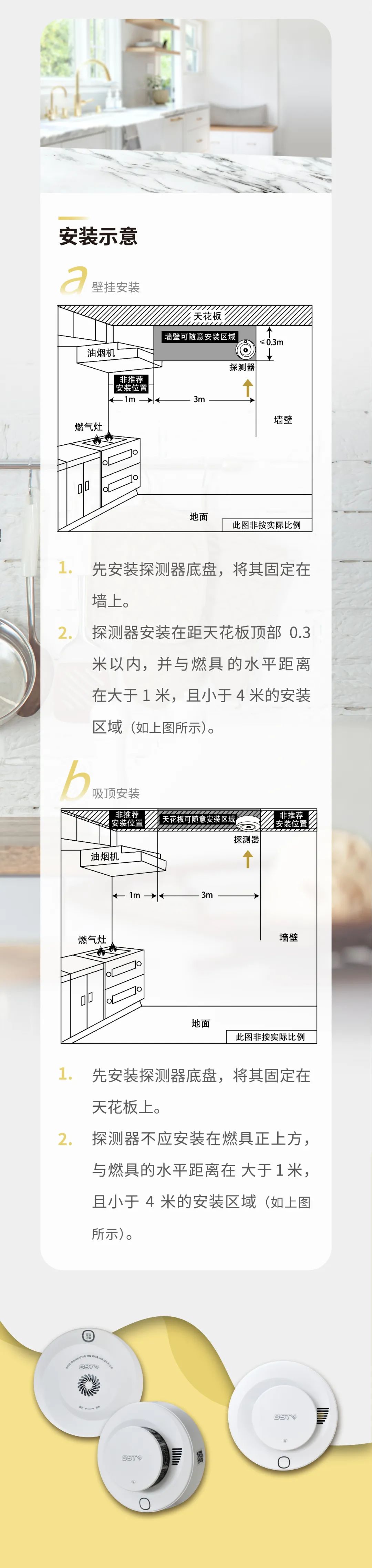 海灣消防GST全新一代NB獨立式煙感氣感探測器安裝